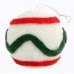 Χριστουγεννιάτικη Μπάλα Οροφής Λευκή, με Κόκκινα και Πράσινα Σχέδια (12cm)